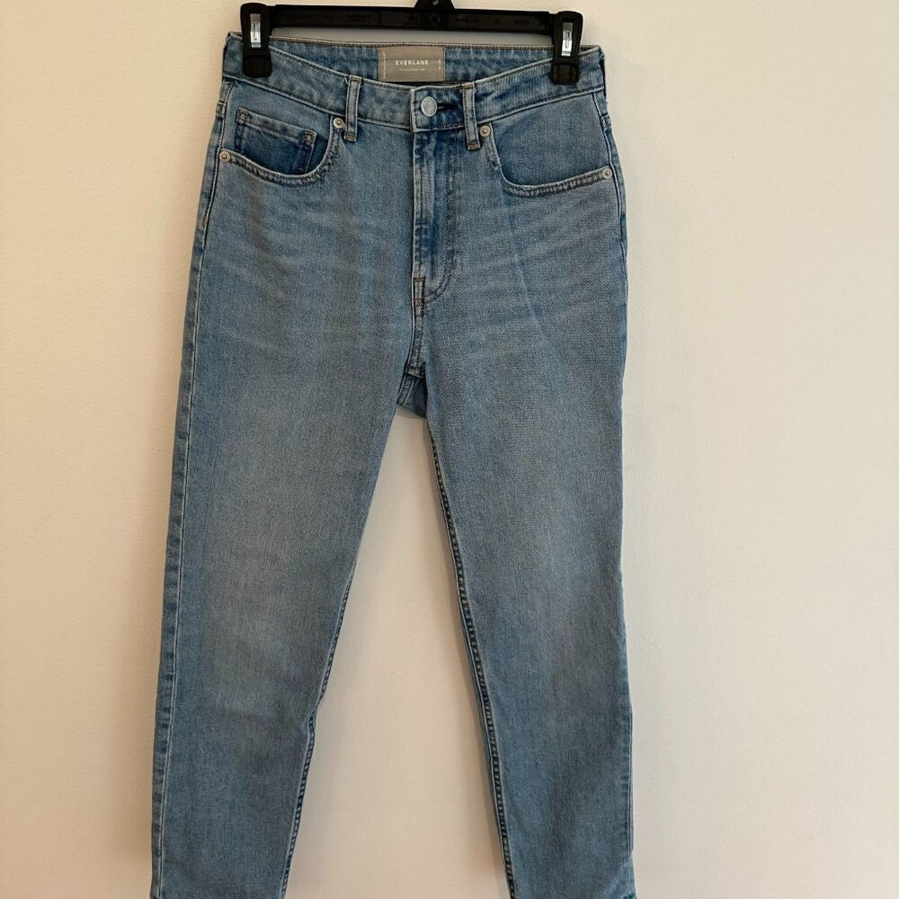 EVERLANE THE CURVY CHEEKY JEAN CROPPED LIGHT WASH JEAN WOMENS SIZE 26